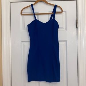 Blue ribbed mini dress from forever 21